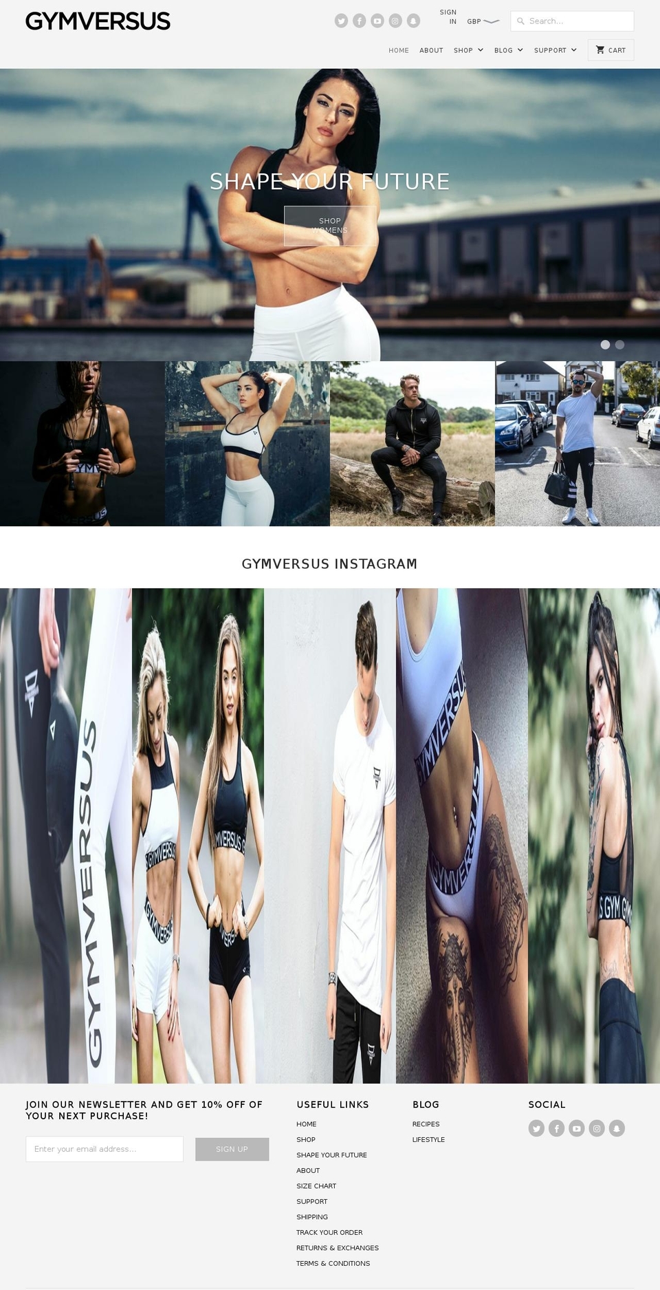 gymversus.com shopify website screenshot