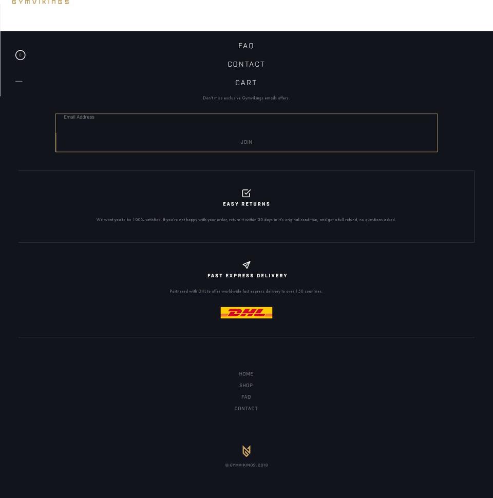 gymvikings.com shopify website screenshot