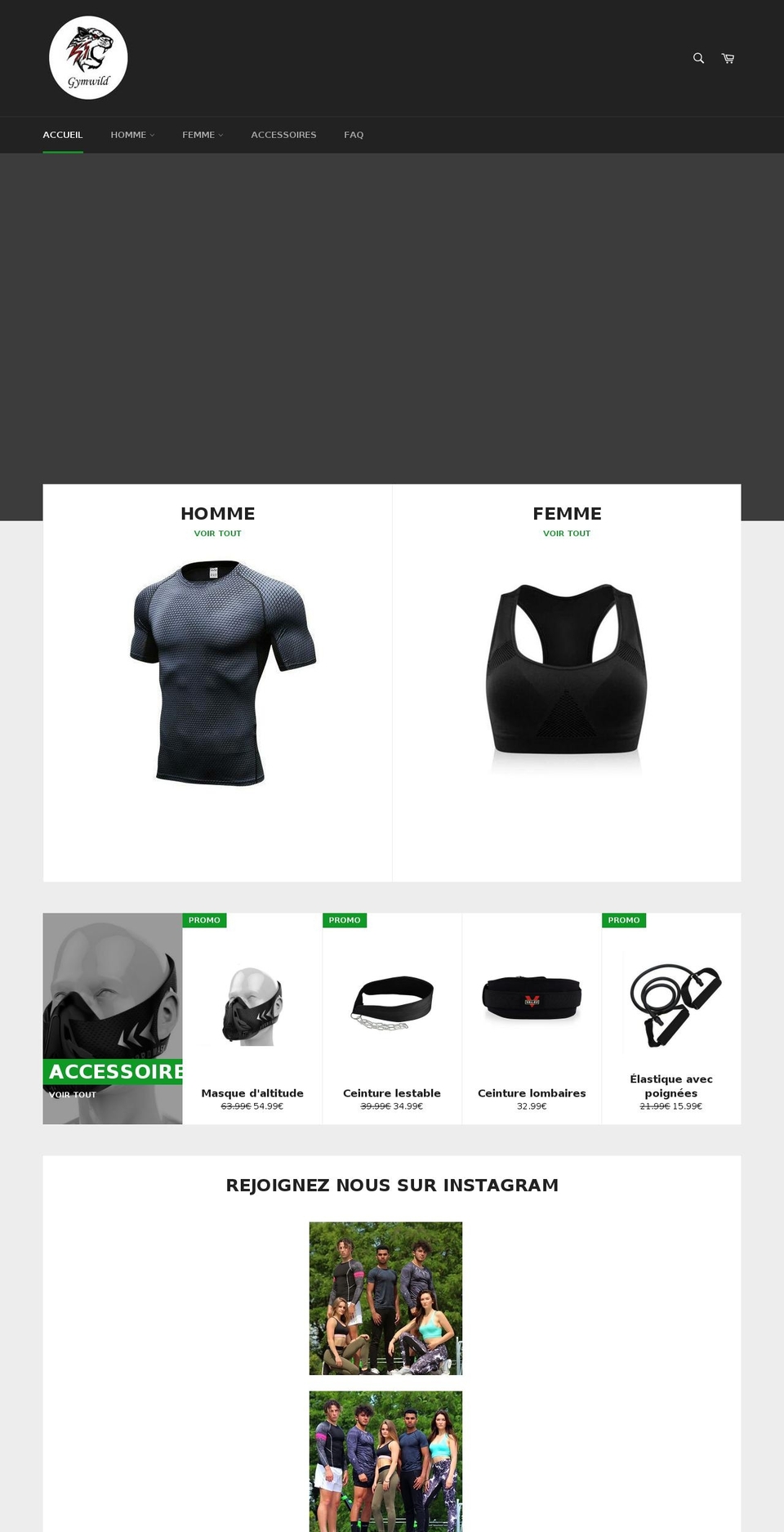 gymwild.com — Shopify storefront screenshot