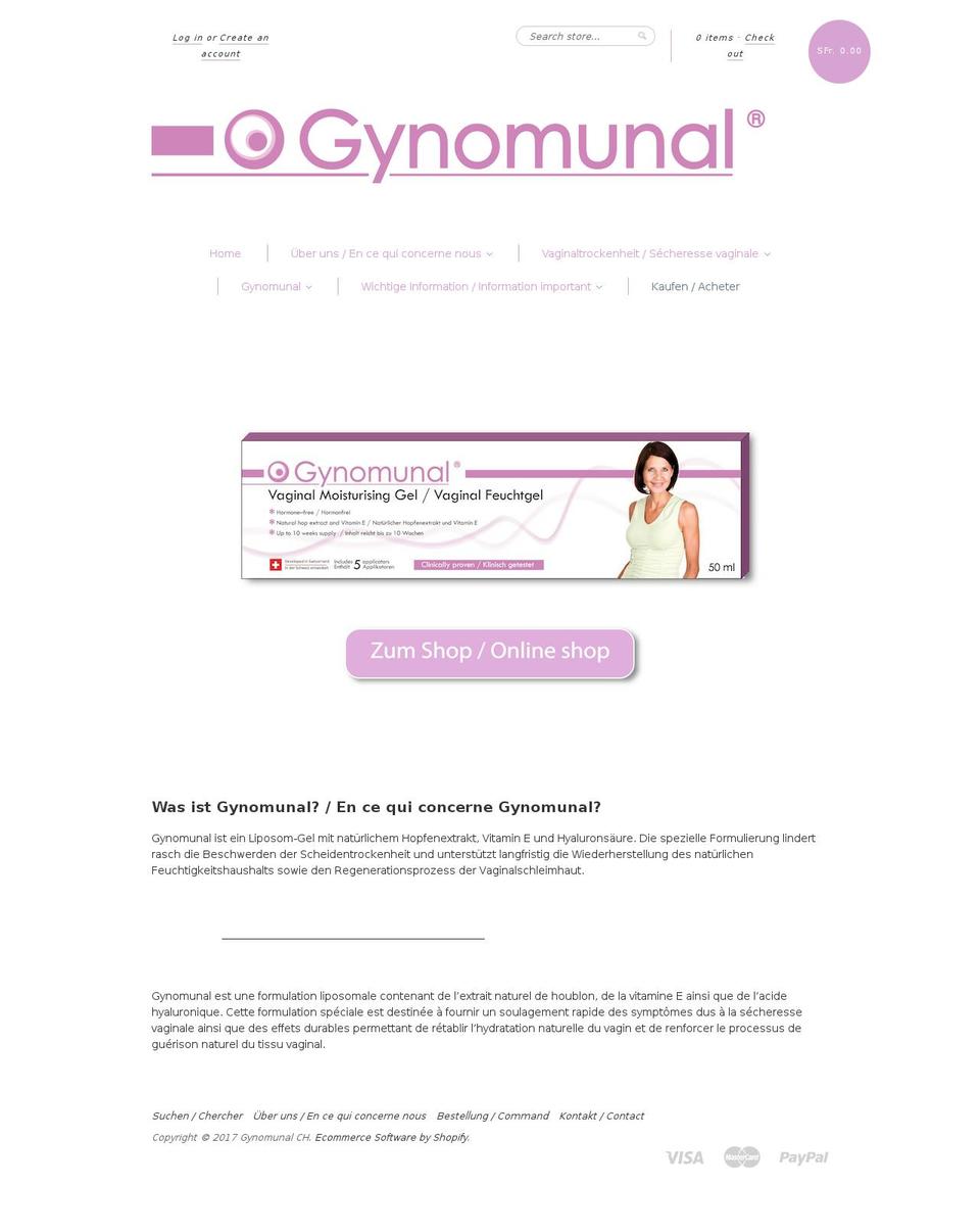 gynomunal.ch shopify website screenshot