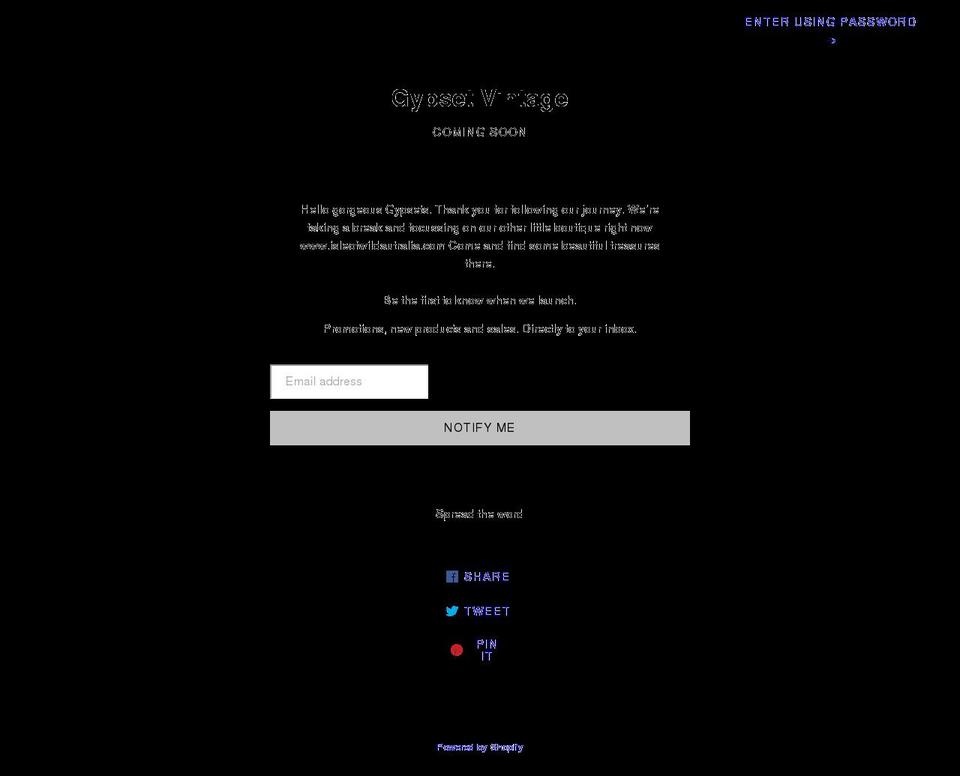 gypsetvintage.com shopify website screenshot