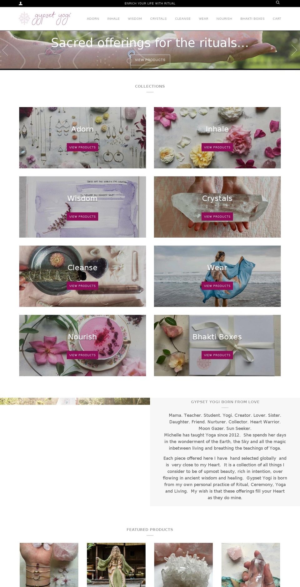 gypsetyogi.com — Shopify storefront screenshot
