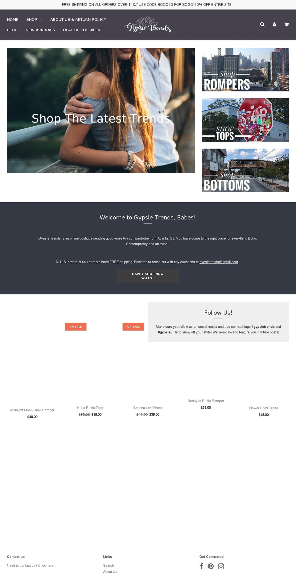 gypsietrends.com — Shopify storefront screenshot