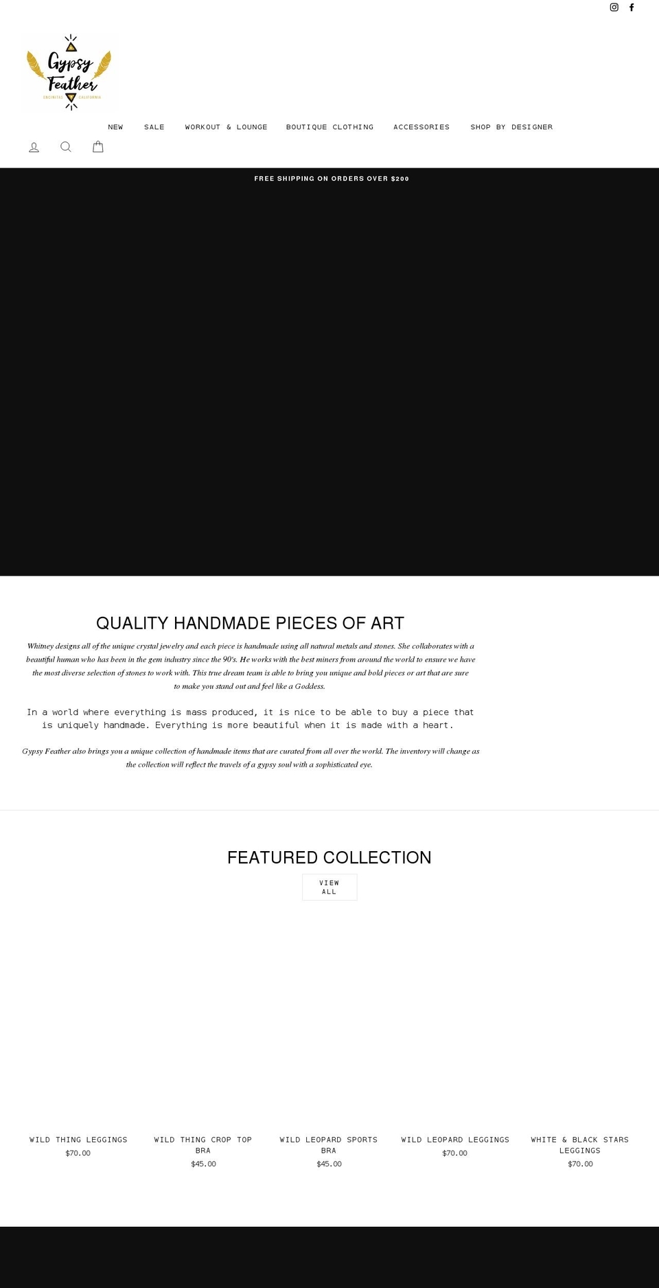 gypsy-feather.com shopify website screenshot