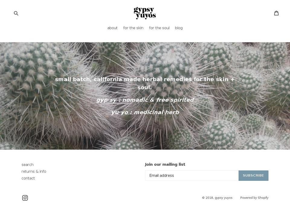 gypsy-yuyos.com — Shopify storefront screenshot