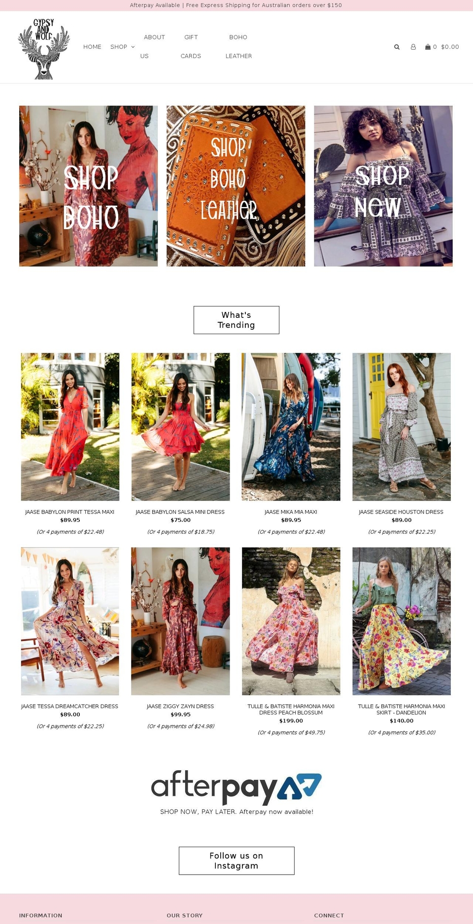 gypsyandwolf.com — Shopify storefront screenshot
