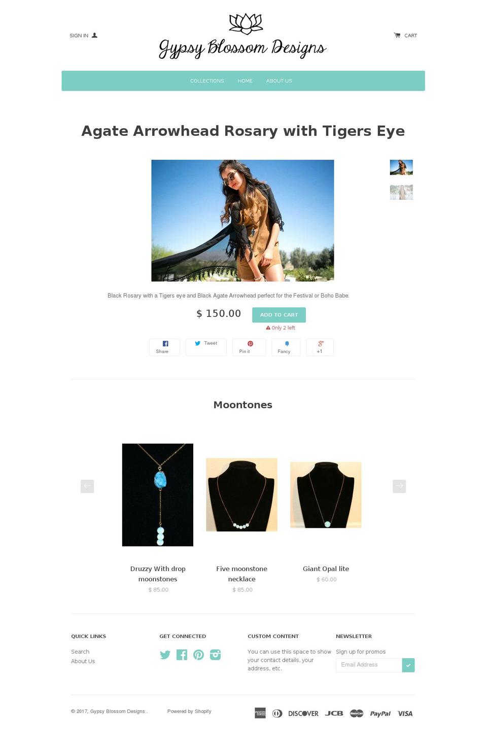 gypsyblossomdesigns.com shopify website screenshot