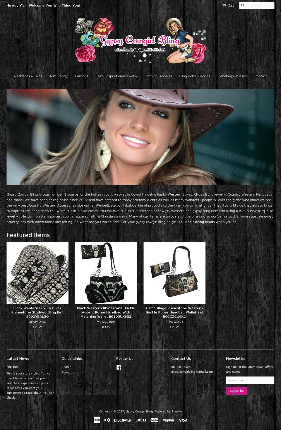 gypsycowgirlbling.com shopify website screenshot