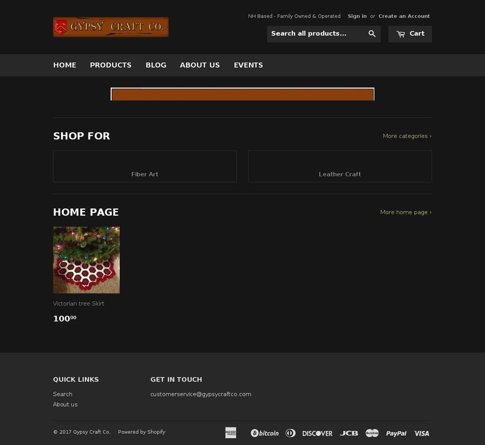 gypsycraftco.com shopify website screenshot