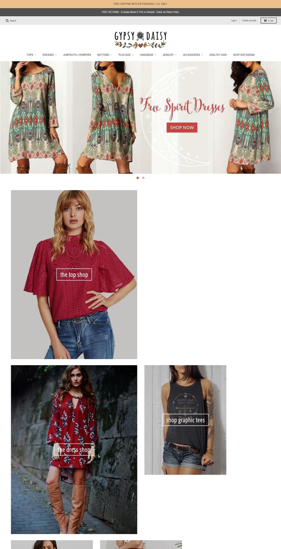gypsydaisy.com shopify website screenshot