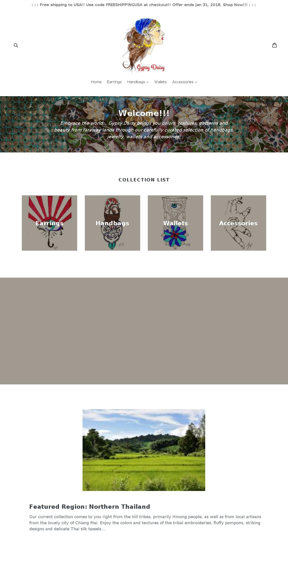 gypsydaisy.net shopify website screenshot