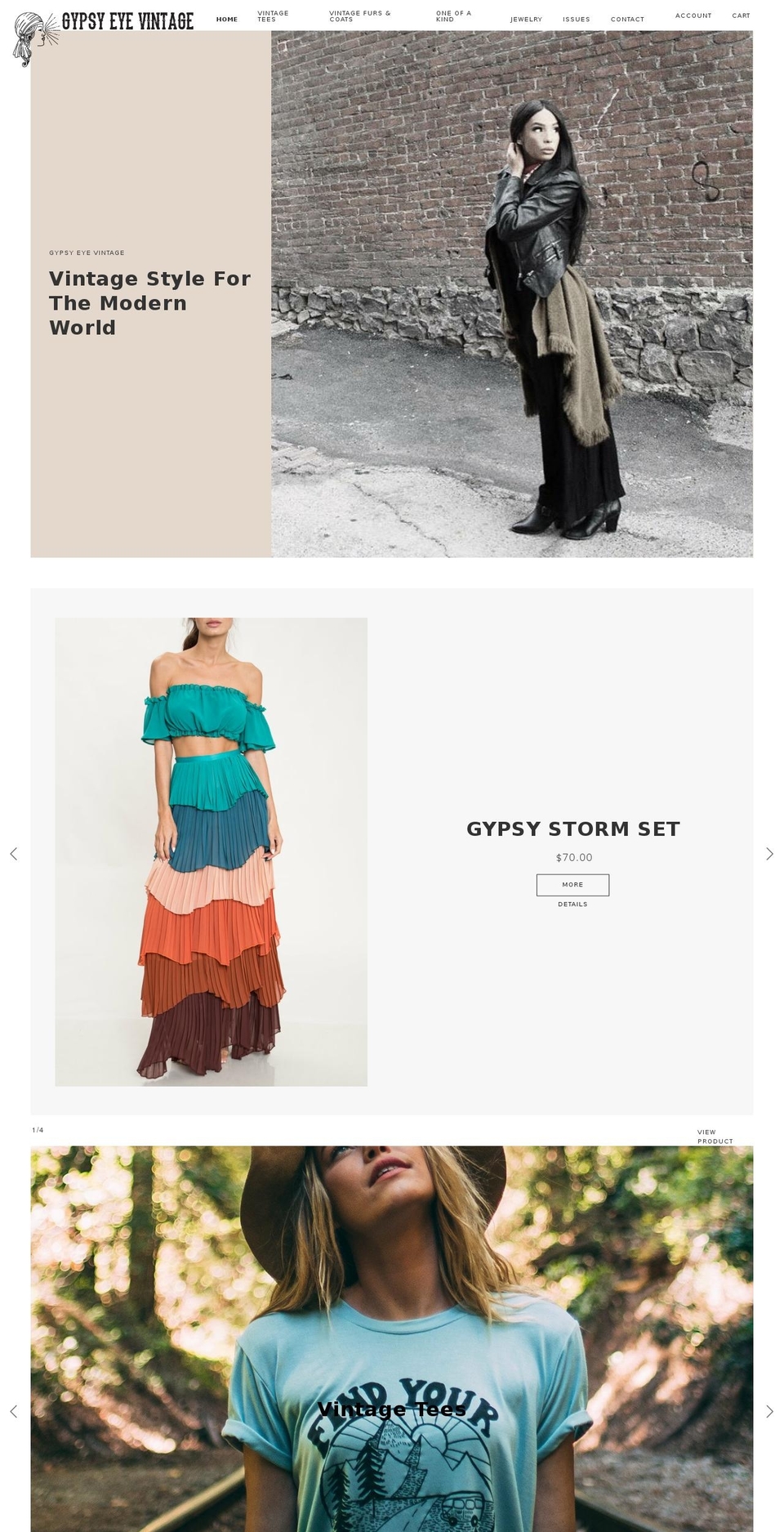 gypsyeyevintage.com — Shopify storefront screenshot