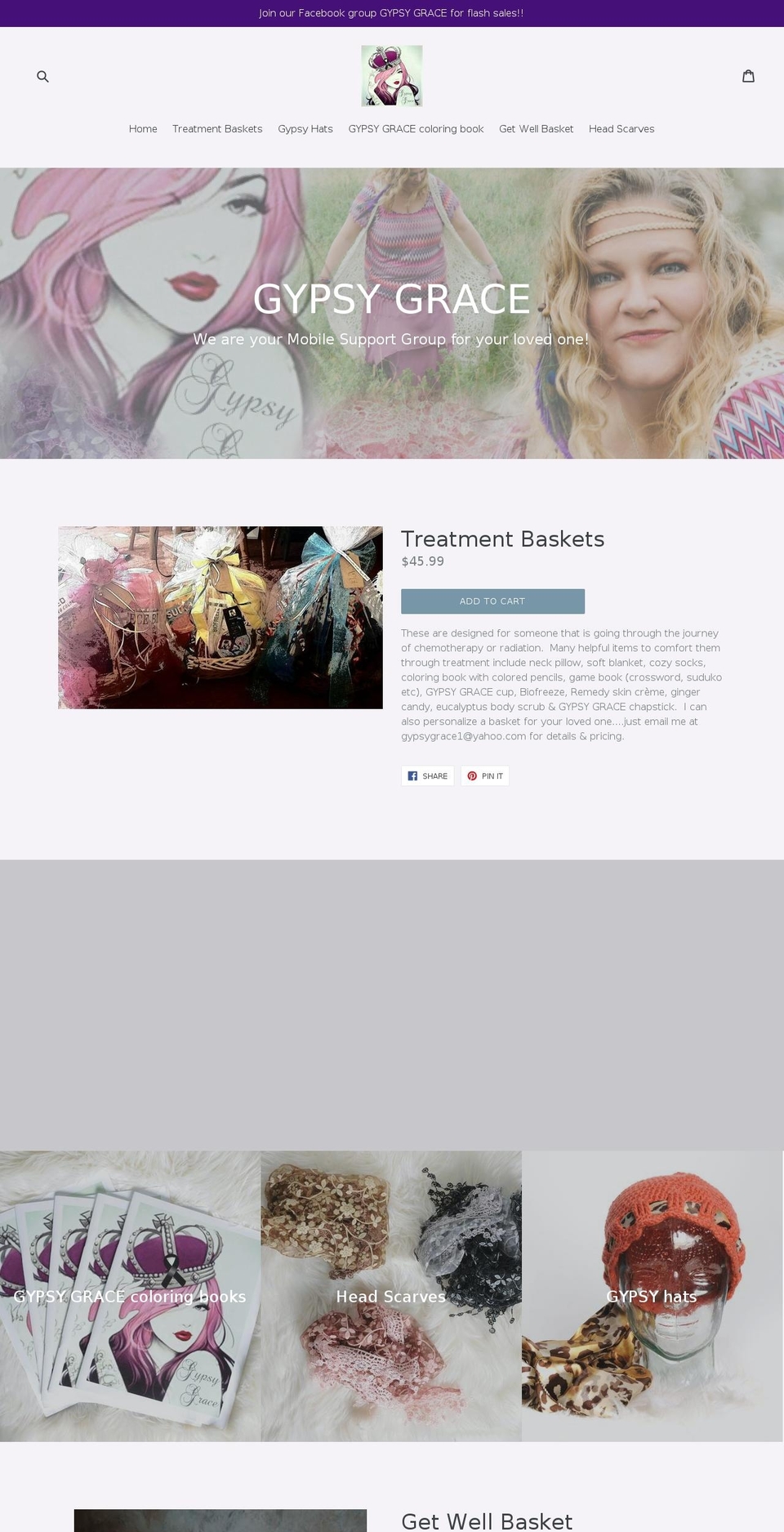 gypsygrace.org shopify website screenshot