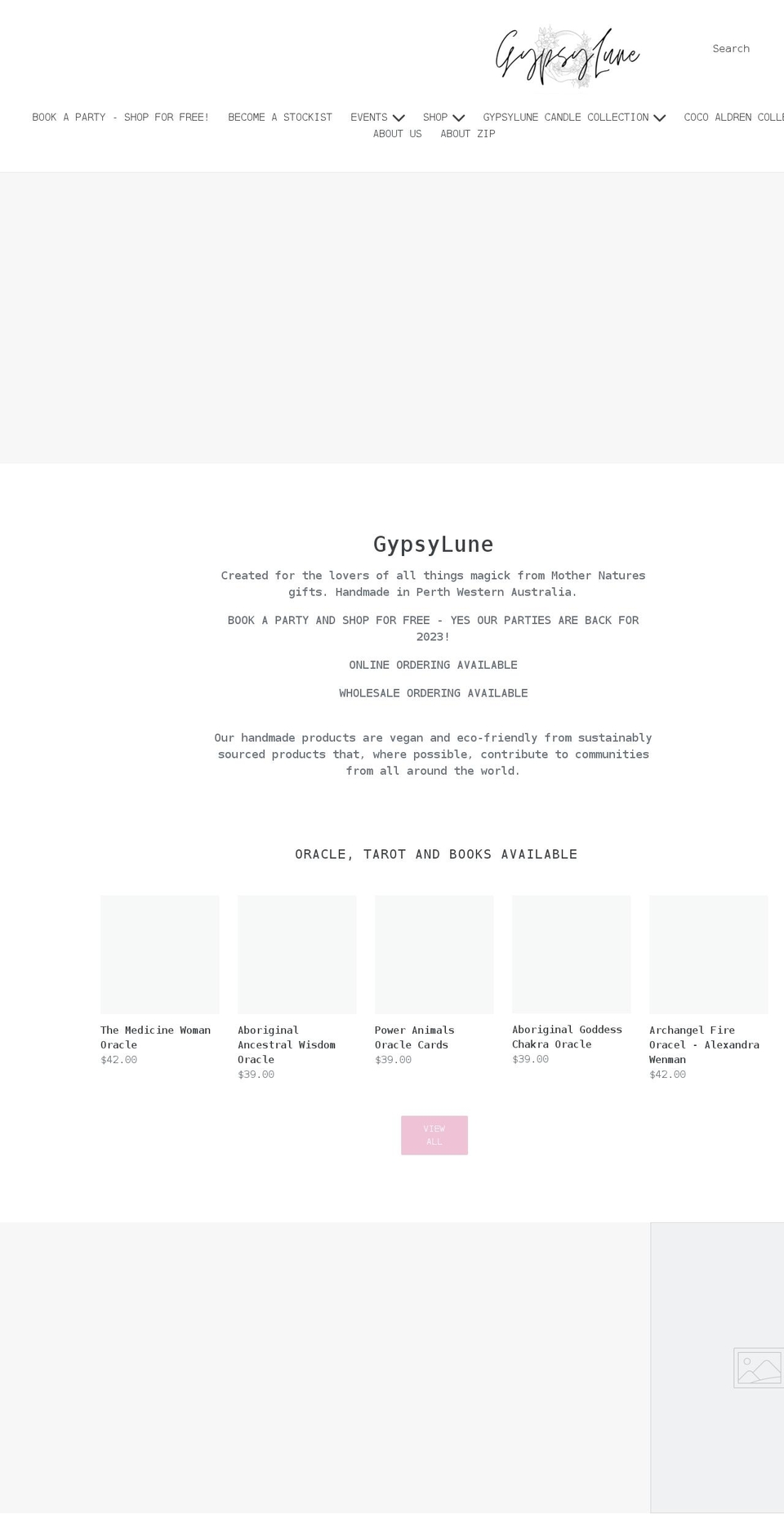gypsylune.com shopify website screenshot