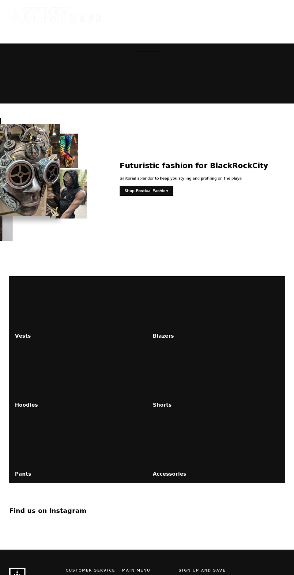 gypsymens.com shopify website screenshot