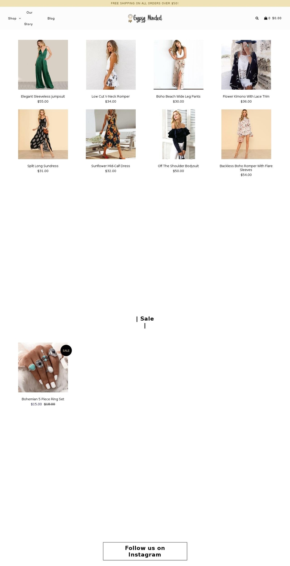 gypsyminded.com — Shopify storefront screenshot