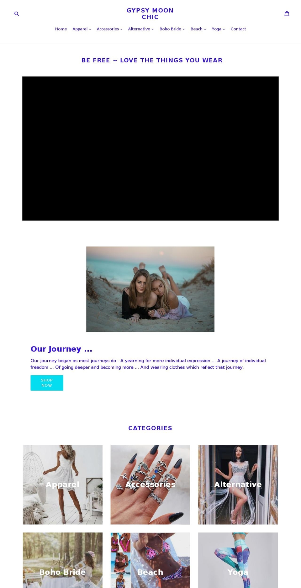 gypsymoonchic.com — Shopify storefront screenshot