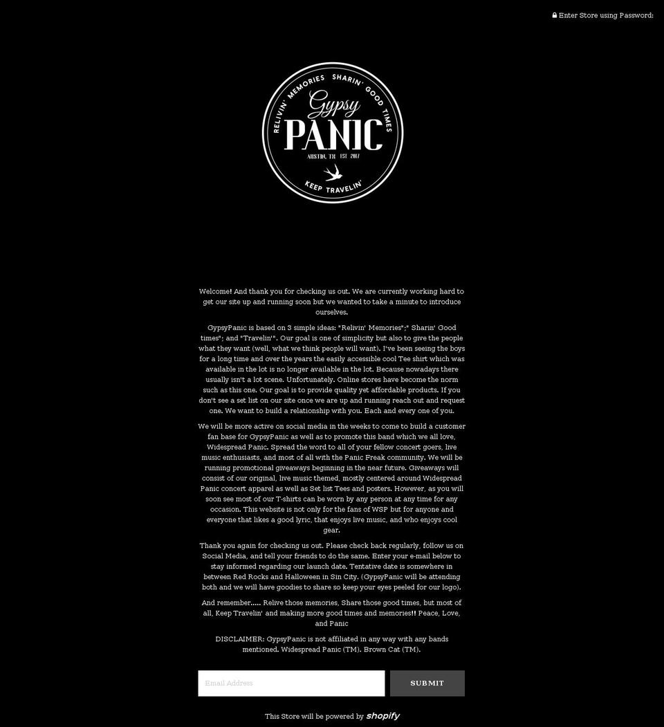 gypsypanic.com — Shopify storefront screenshot
