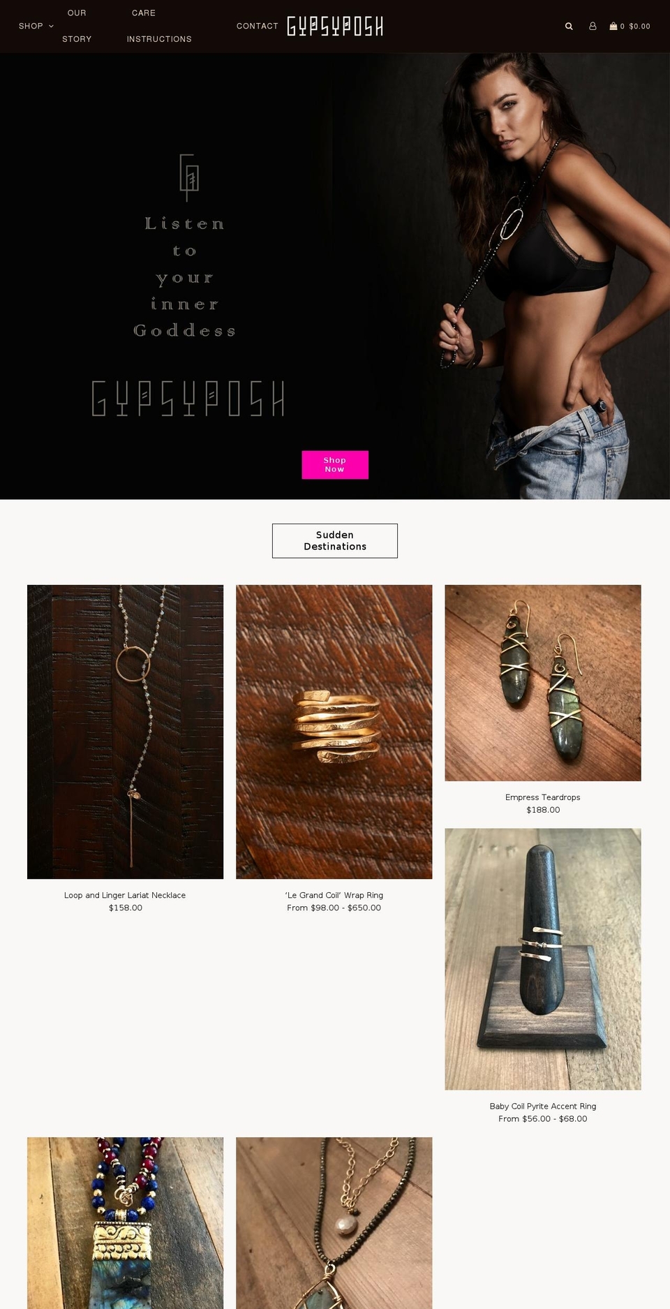 gypsyposh.com shopify website screenshot
