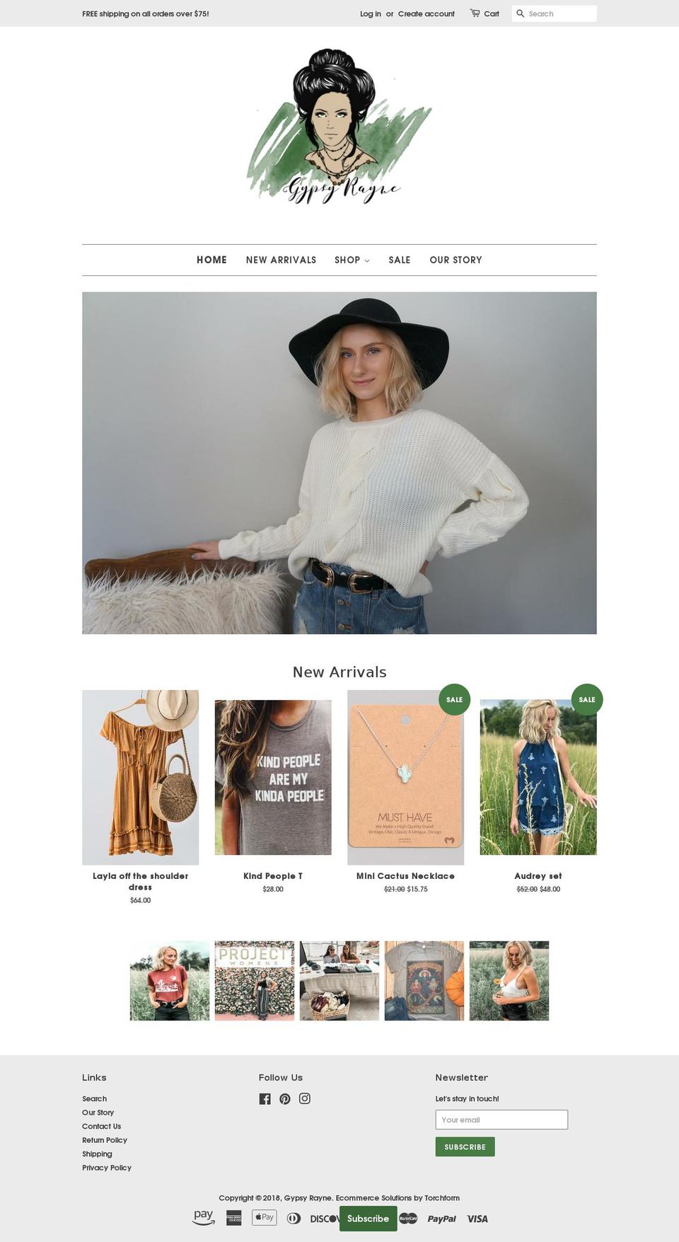 gypsyrayne.com — Shopify storefront screenshot