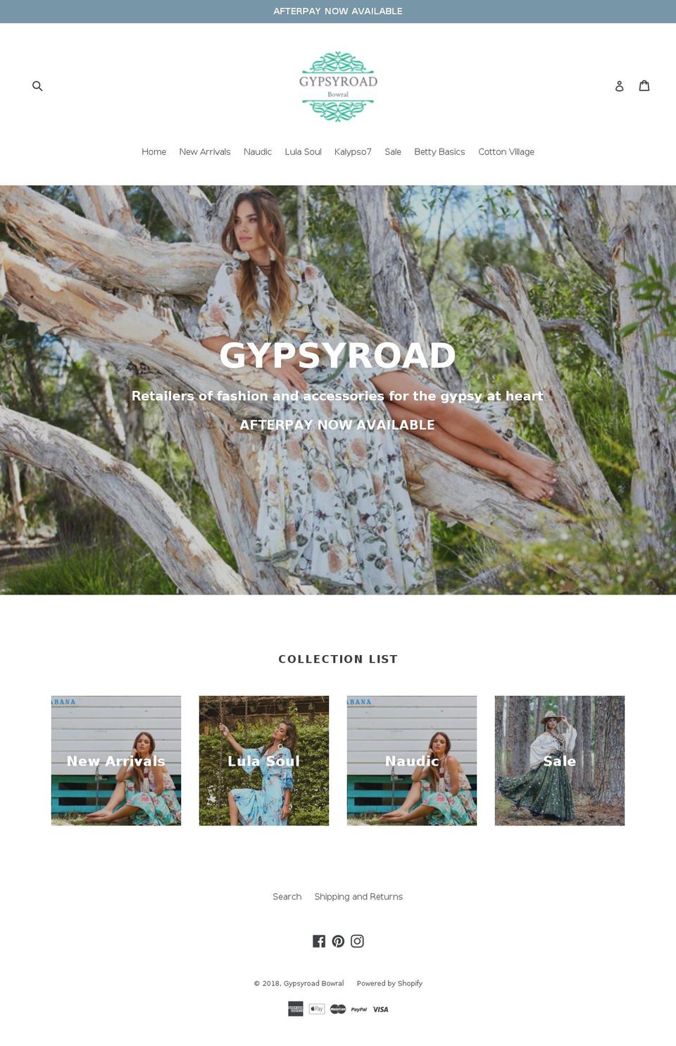 gypsyroad.com.au shopify website screenshot