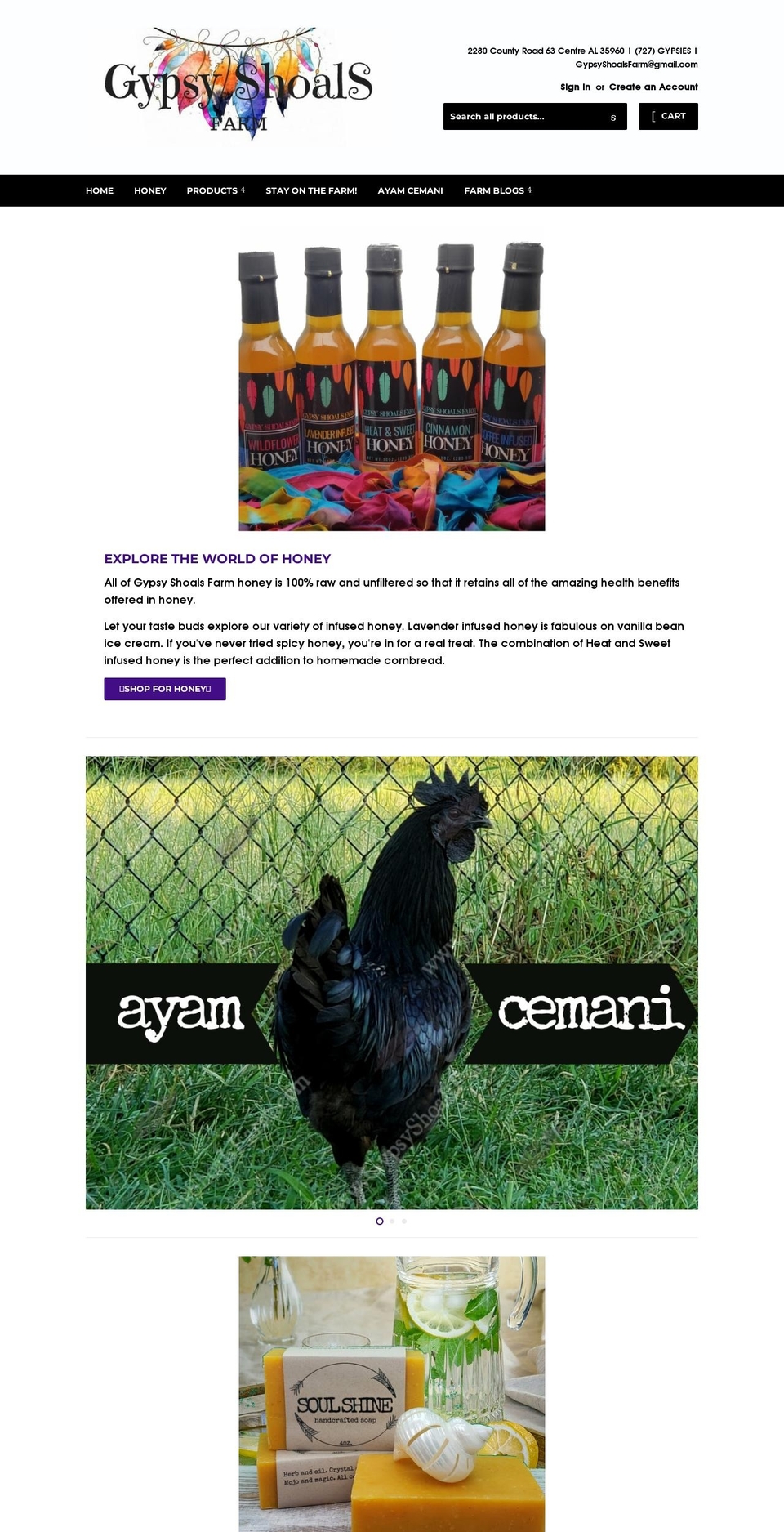 gypsyshoalsfarm.com — Shopify storefront screenshot