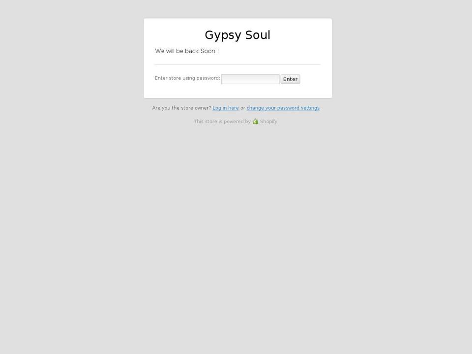 Mode Shopify theme site example gypsysoulkw.com