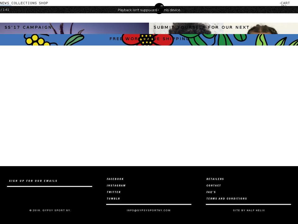 gypsysportny.com shopify website screenshot