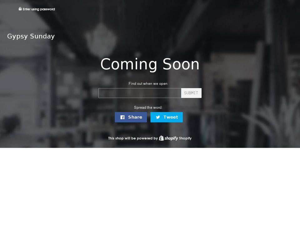 gypsysunday.com — Shopify storefront screenshot