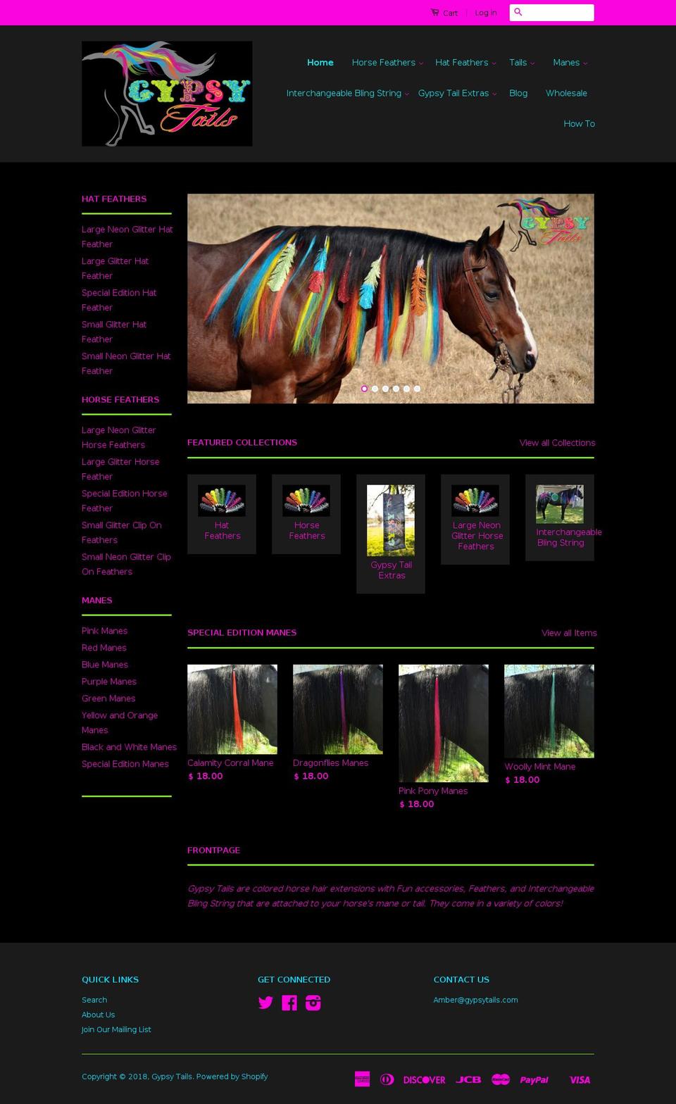 gypsytails.com — Shopify storefront screenshot