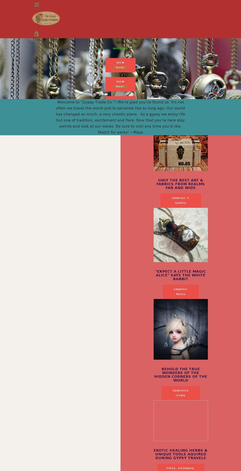 gypsytradeco.com — Shopify storefront screenshot