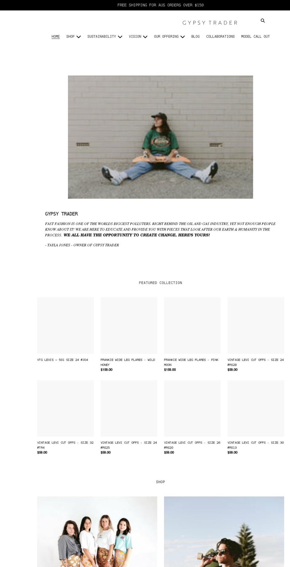 gypsytrader.com.au shopify website screenshot