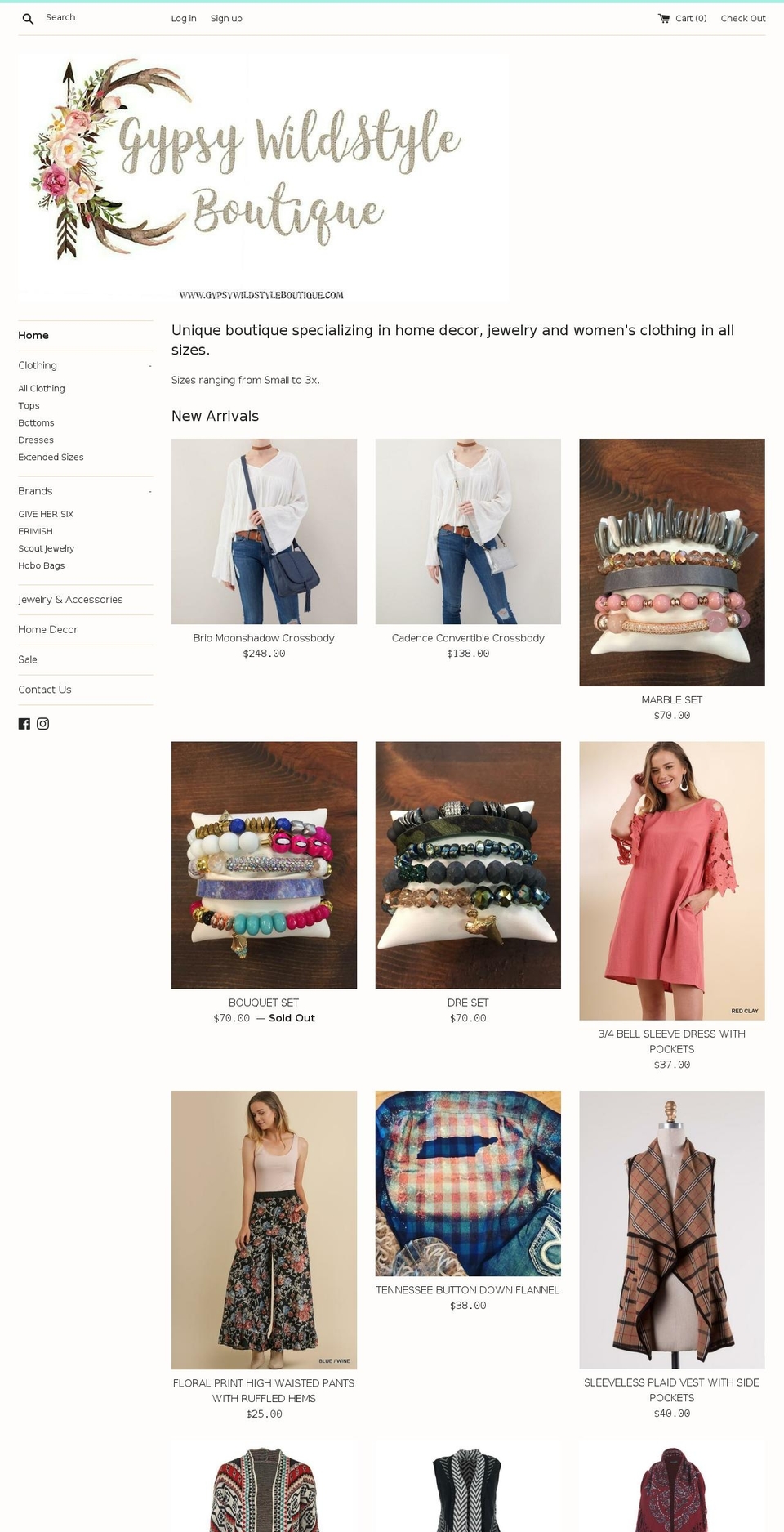 gypsywildstyleboutique.com — Shopify storefront screenshot