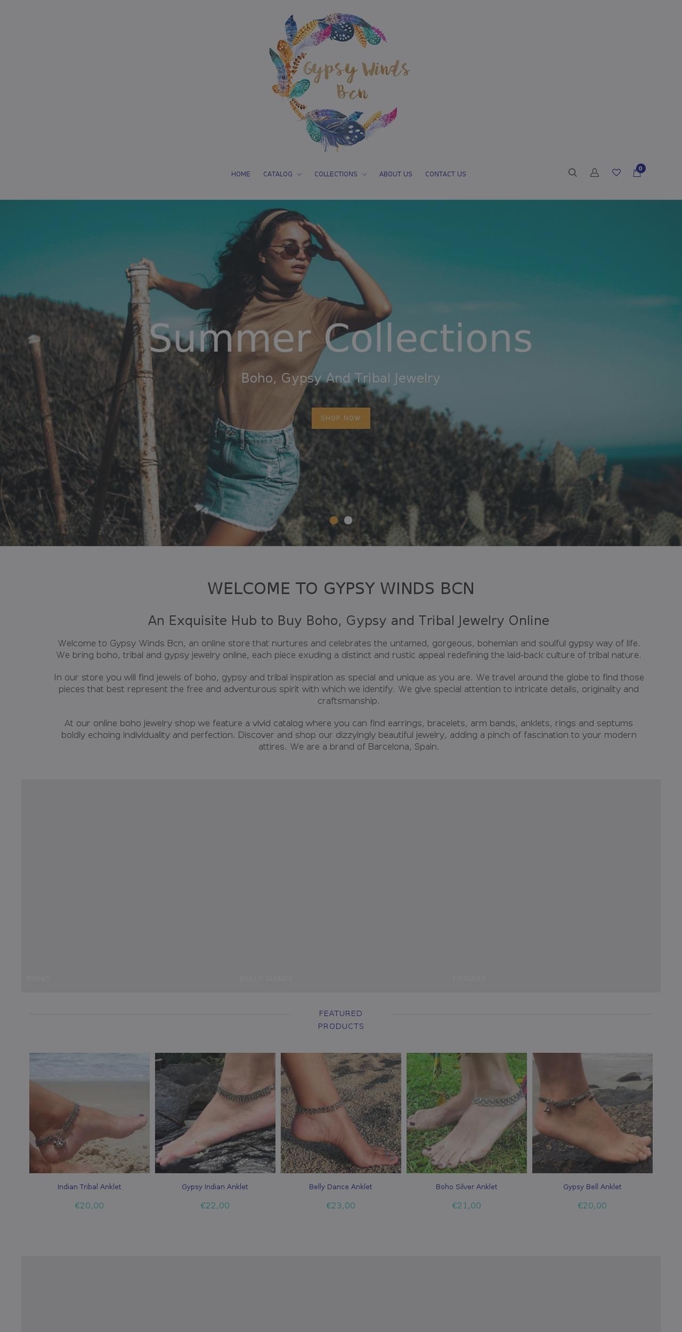 gypsywindsbcn.com — Shopify storefront screenshot