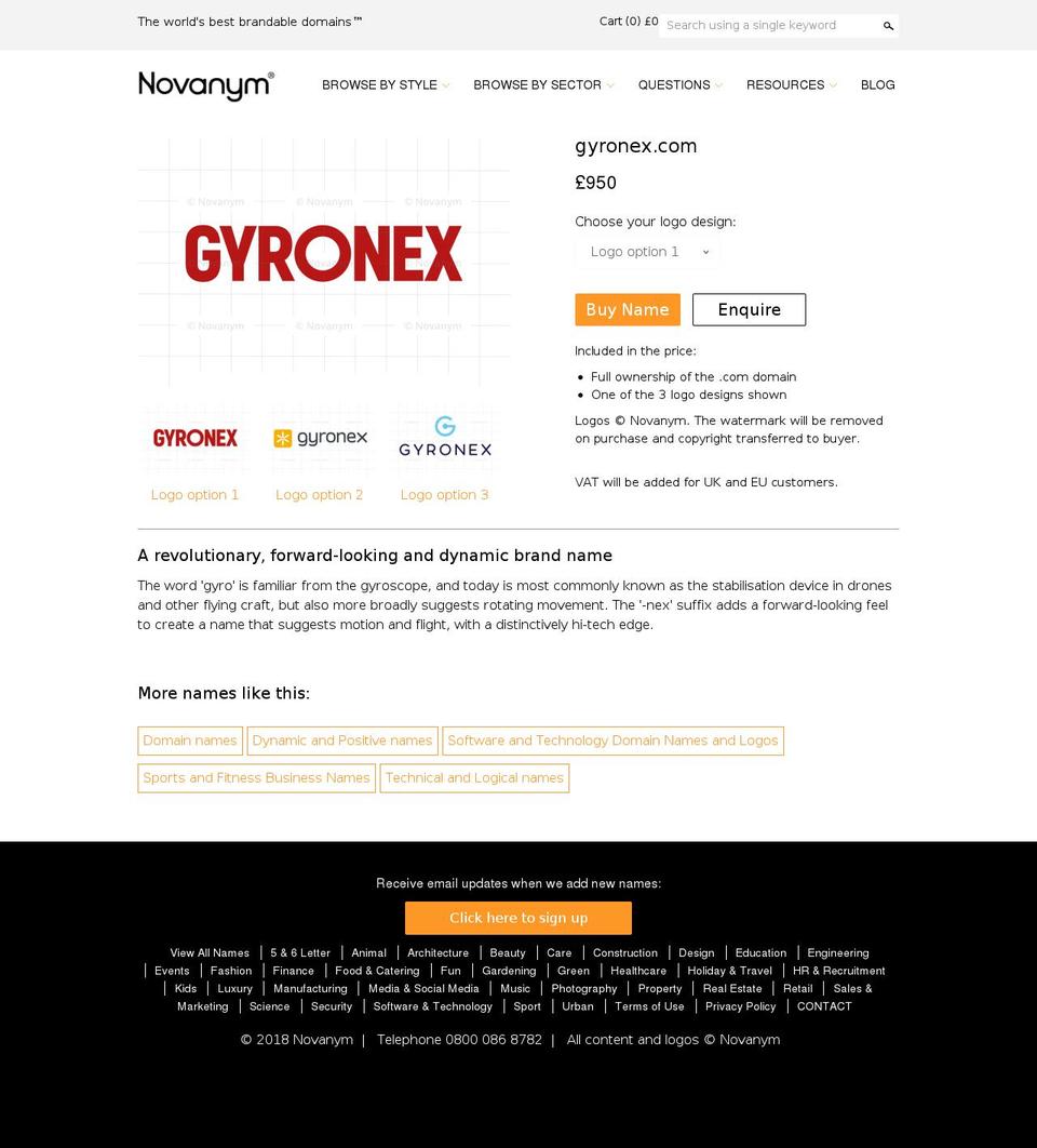 gyronex.com — Shopify storefront screenshot