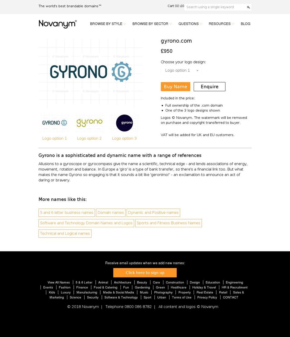 LIVE + Wishlist Email Shopify theme site example gyrono.com