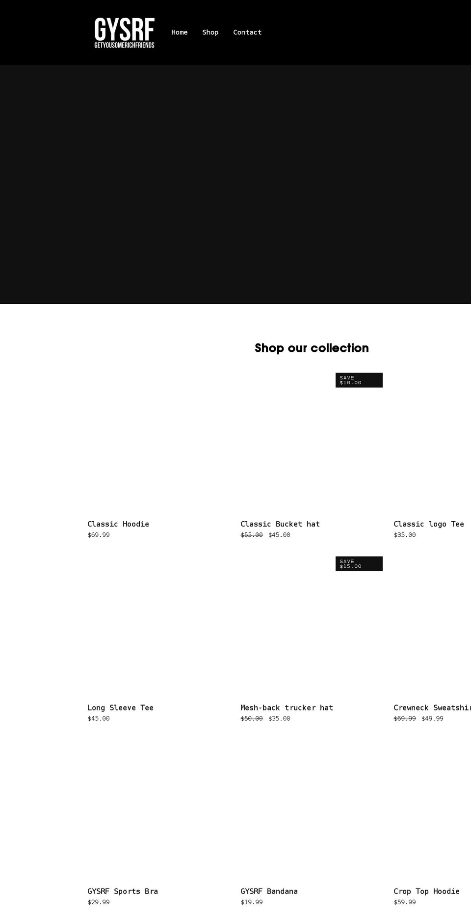gysrf.com shopify website screenshot
