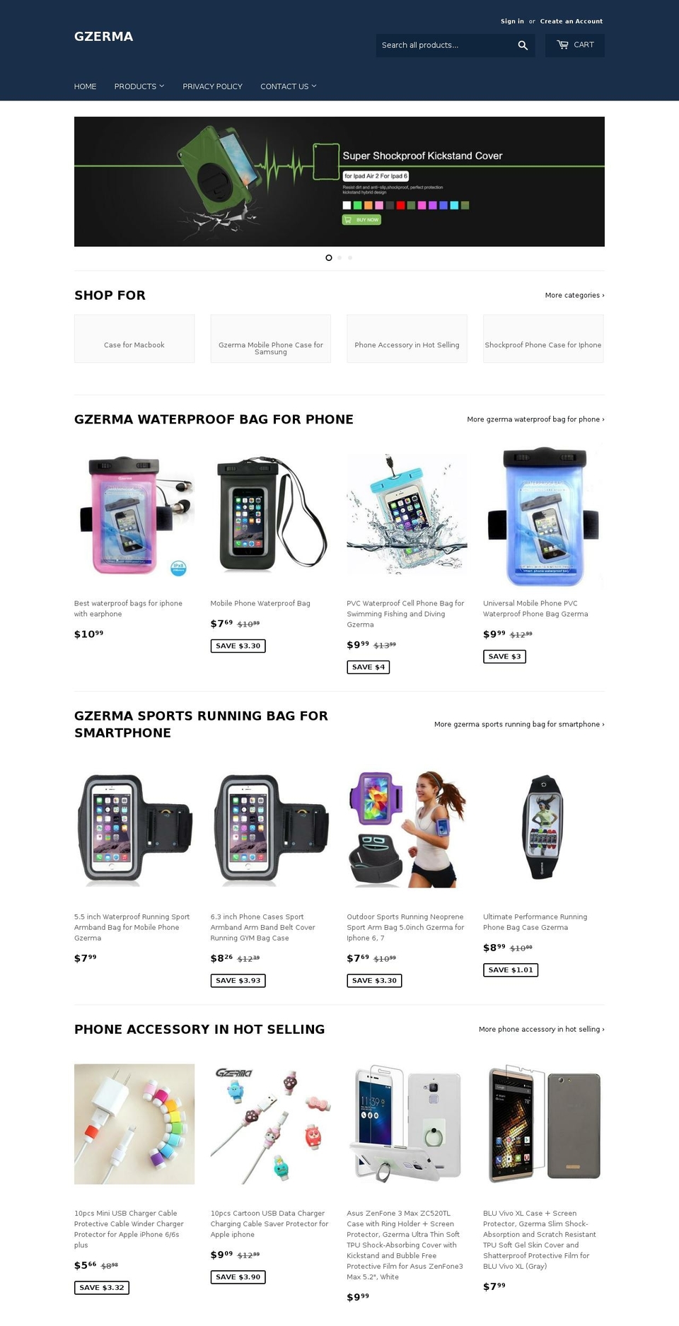 gzerma.com — Shopify storefront screenshot