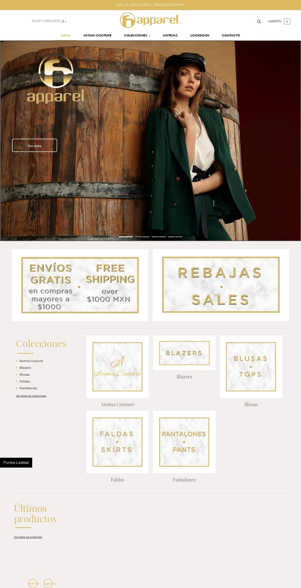 h-apparel.com shopify website screenshot