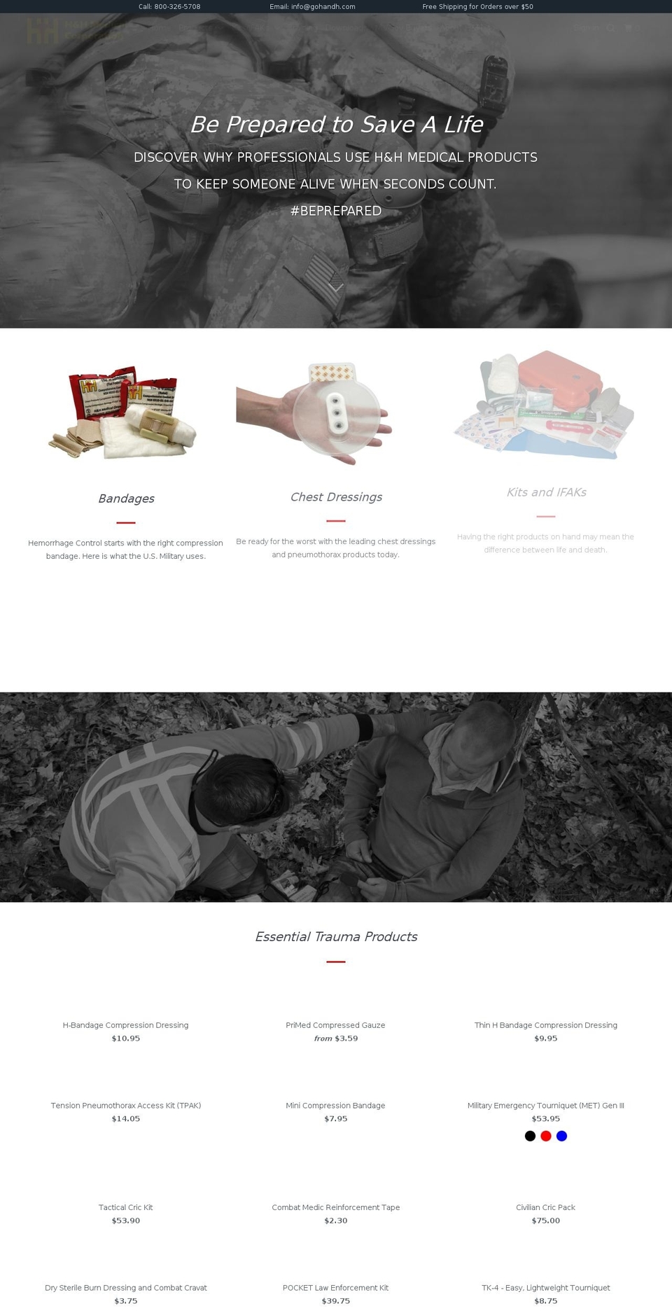 h-bandage.com shopify website screenshot