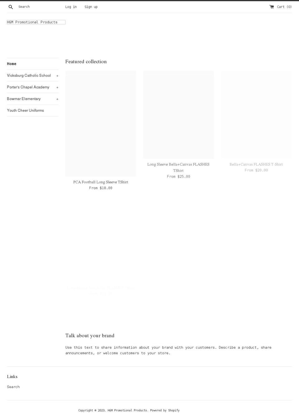 h-m-promotional-products.myshopify.com shopify website screenshot