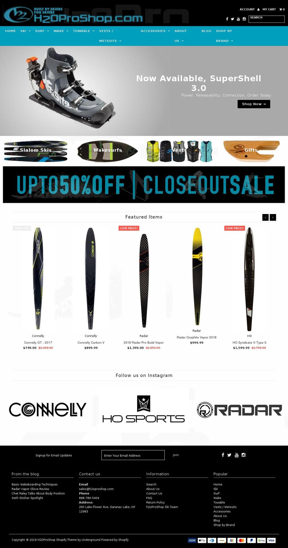 h20proshop.net shopify website screenshot