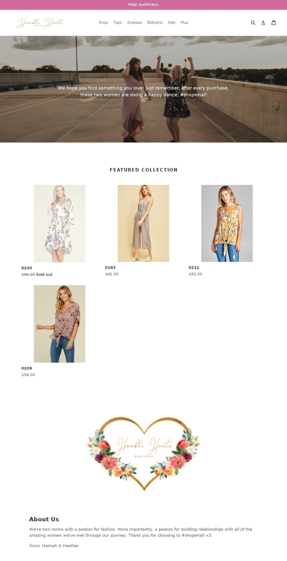 h2humblehearts.com — Shopify storefront screenshot