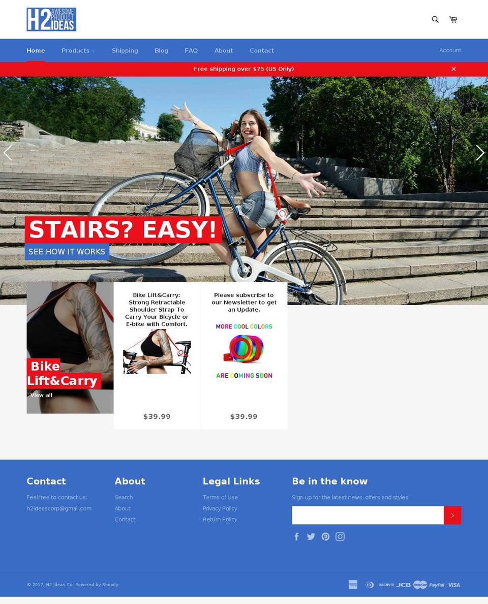 h2ideascorp.com shopify website screenshot