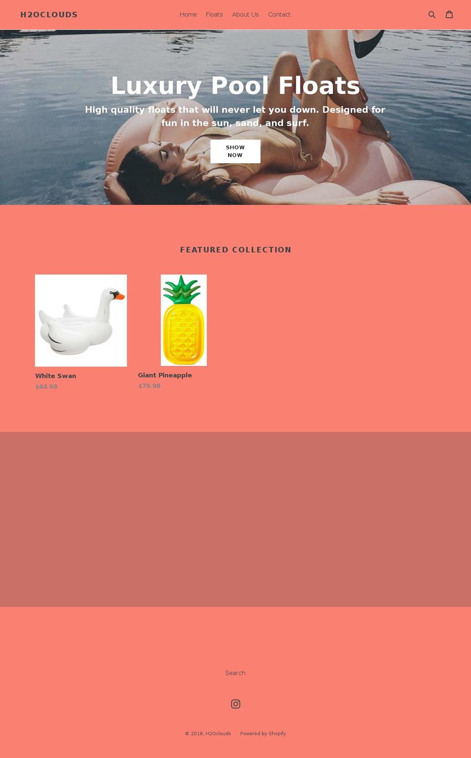 h2oclouds.com — Shopify storefront screenshot