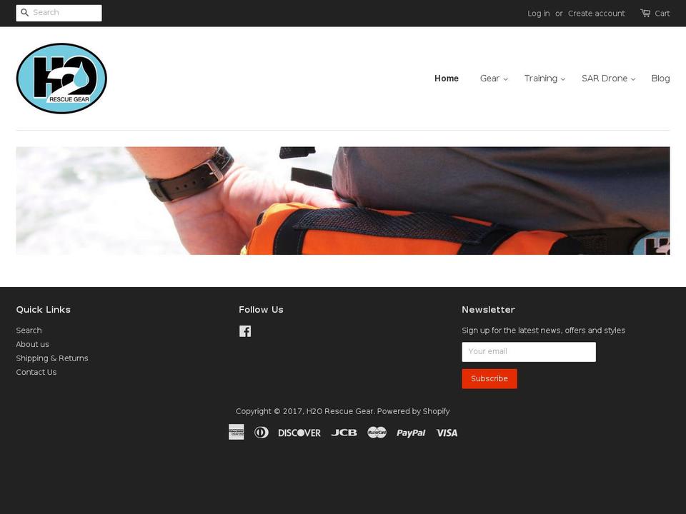 h2orescuegear.com shopify website screenshot