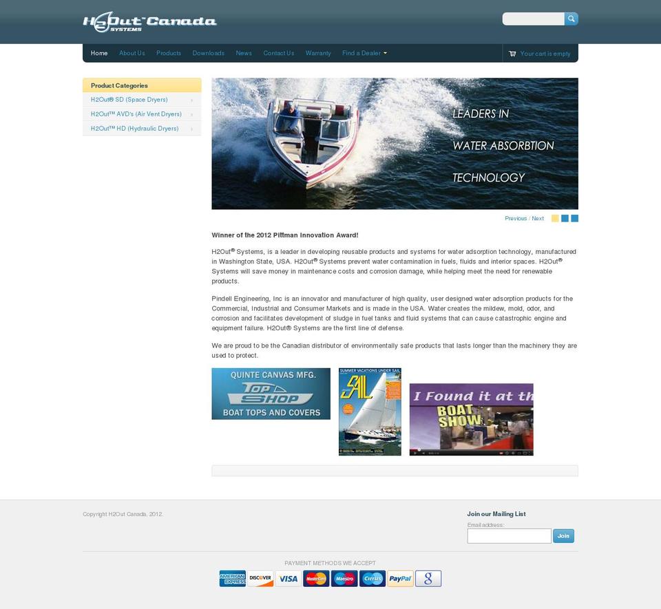 h2outcanada.com — Shopify storefront screenshot