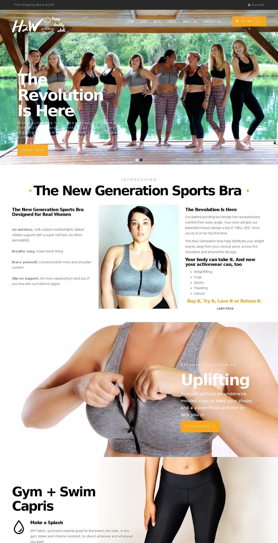 h2wapparel.com shopify website screenshot