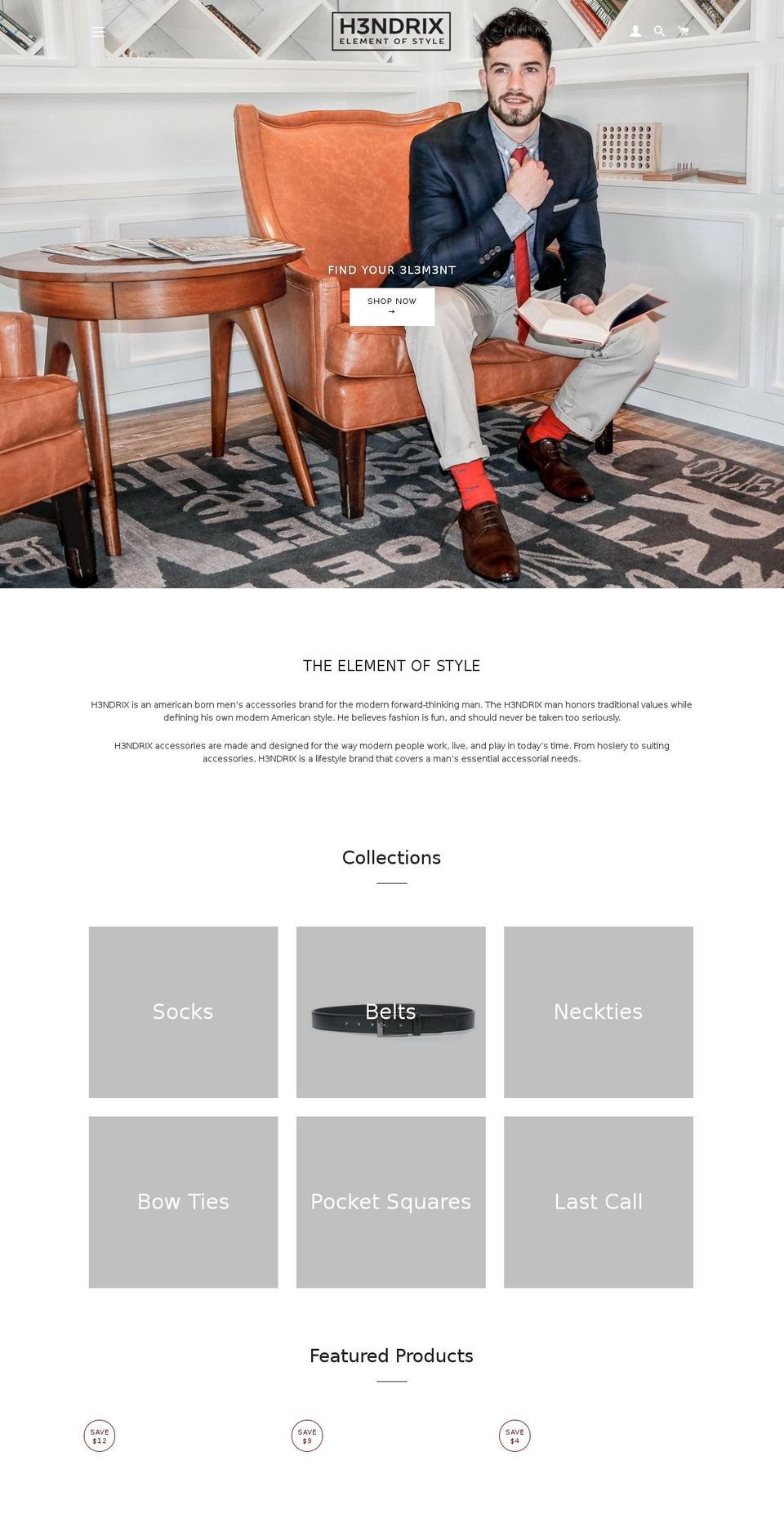 h3ndrix.com — Shopify storefront screenshot