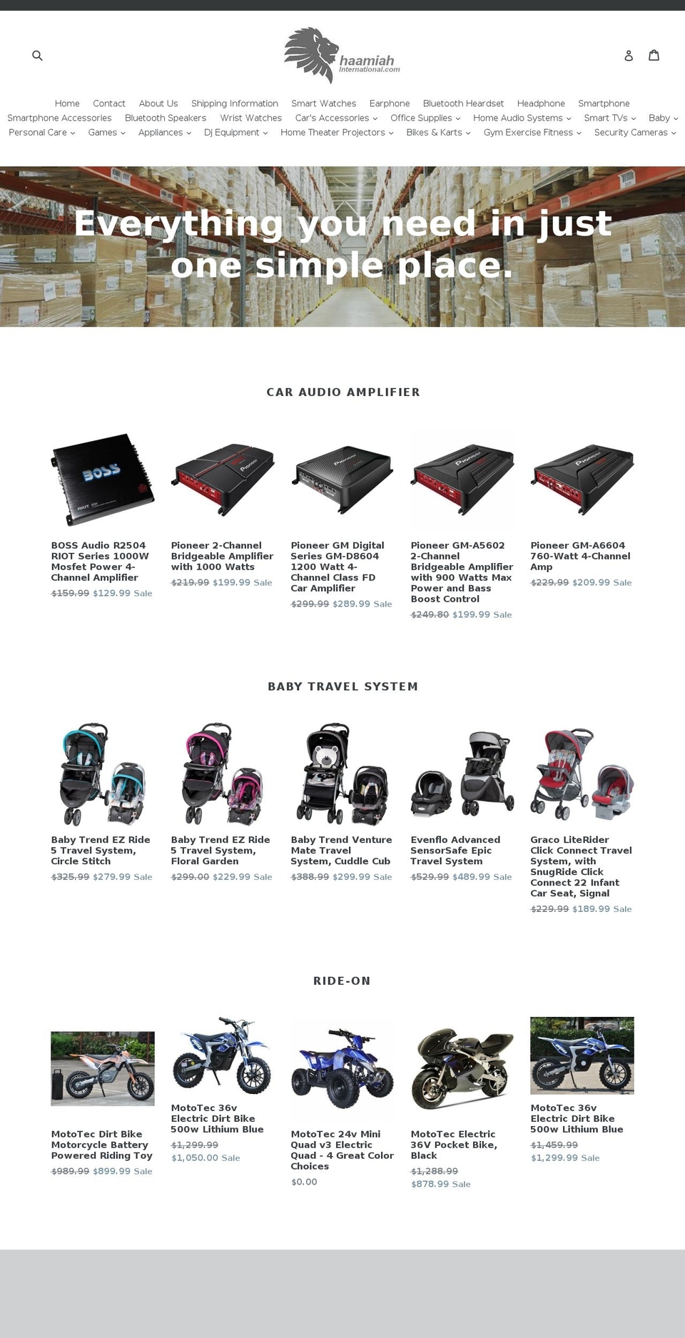 haamiahinternational.com shopify website screenshot